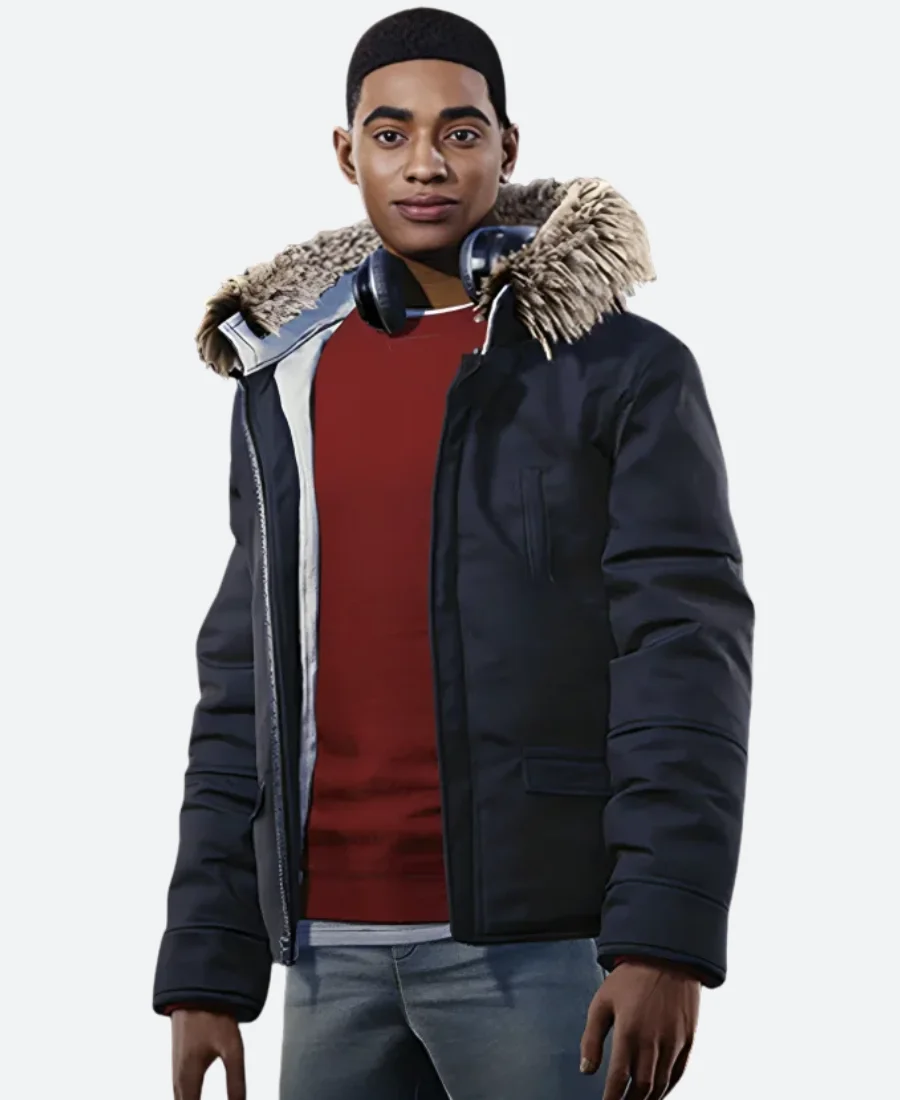 Spider-Man Miles Morales Hooded Coat Front Image