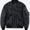 Techwear Straps Black Jacket Front Image
