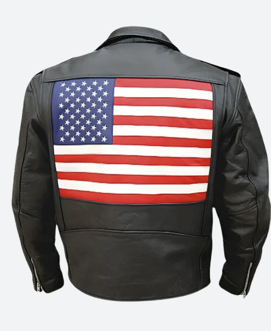 WWE Cody Rhodes US Flag Leather Jacket BAck Image