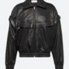 Bella Hadid 2025 Rome Italy Leather Jacket Back Image