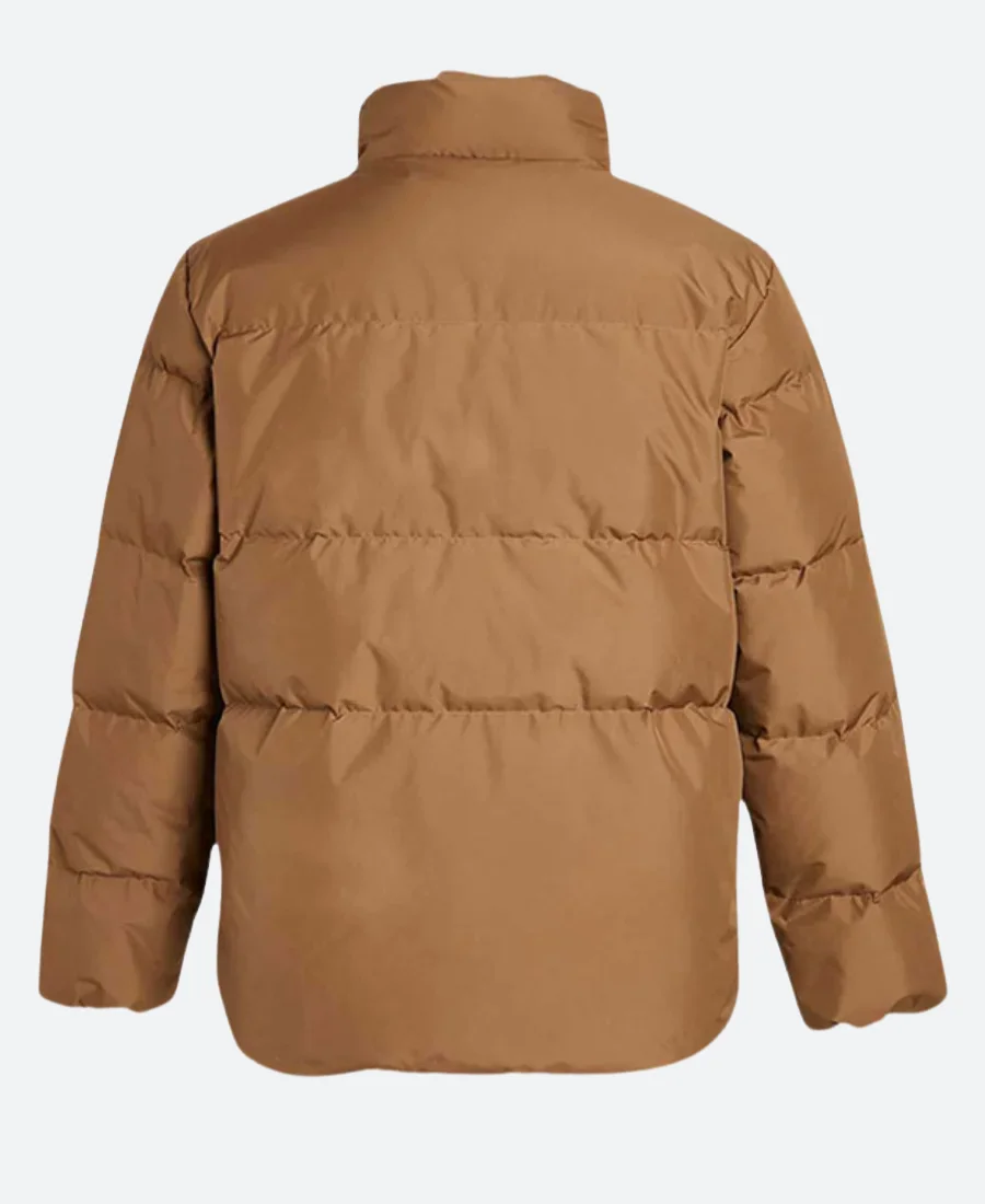 Brown Puffer Jacket Back Image