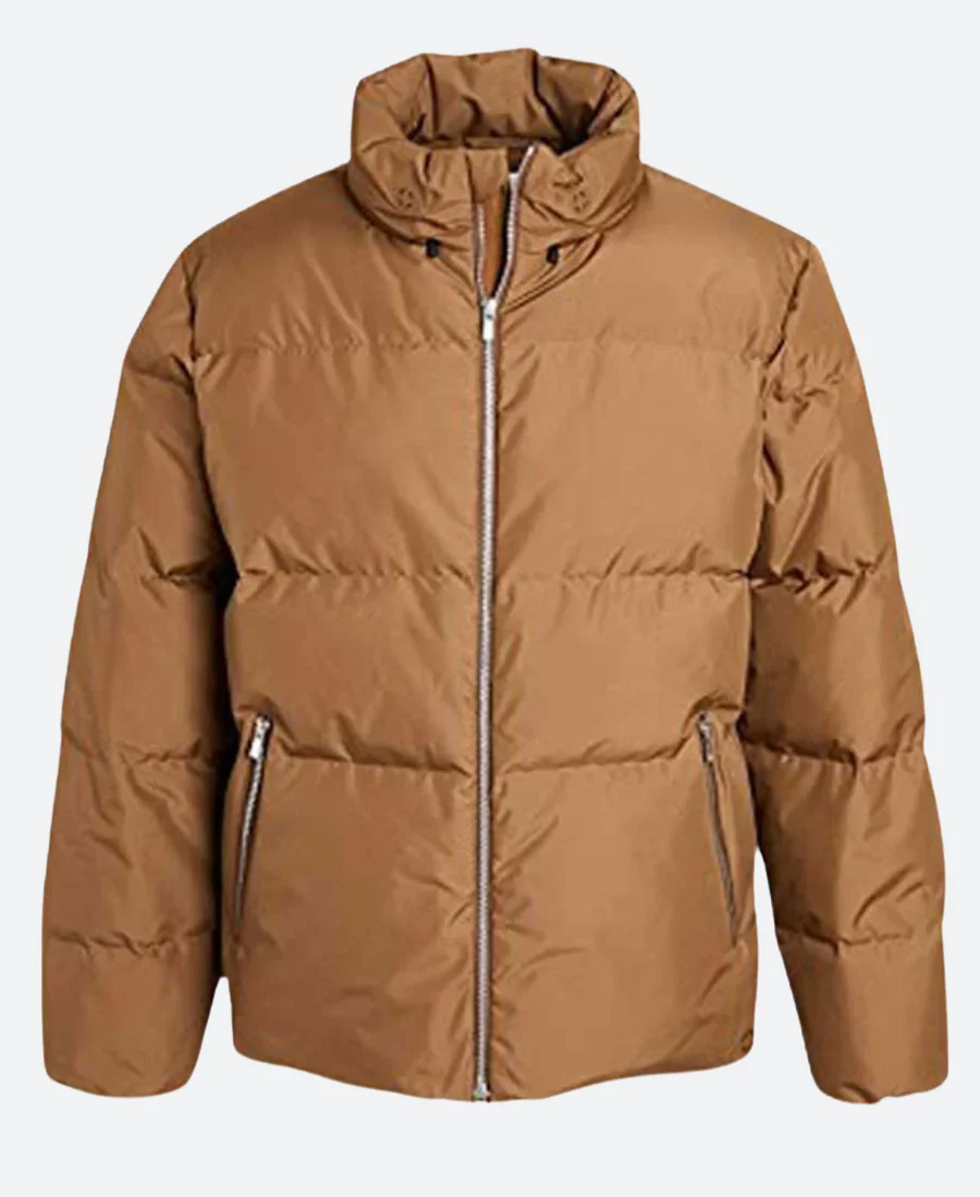Brown Puffer Jacket Front Image