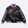 By Way of Dallas Varsity Jacket Black Front Image