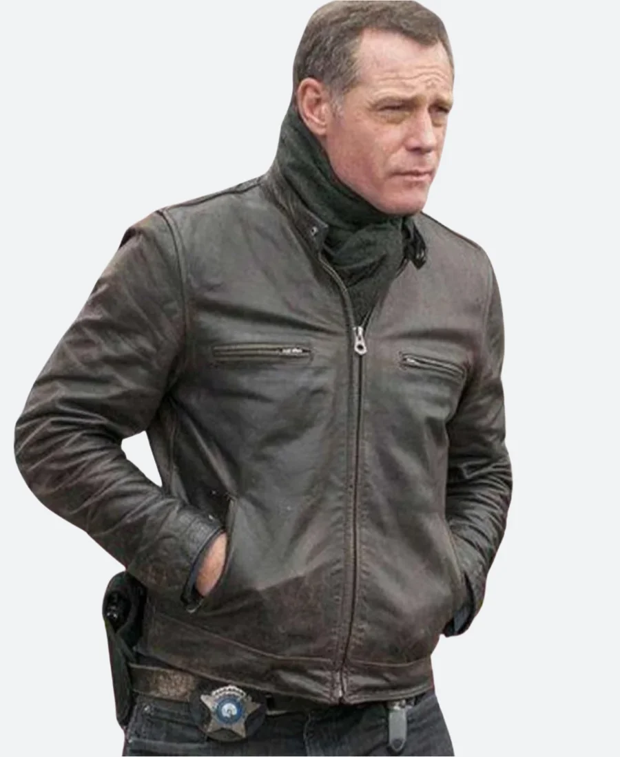 Chicago PD Hank Voight Leather Jacket Front Image