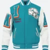 Fernanda Gentil Miami Dolphins Varsity Jacket Front Image