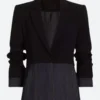 Found S02 Lacey Quinn Denim Mixed Media Blazer Front Image