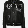 Kenneth Petty X Ny Nicks Leather Varsity Jacket Front Image