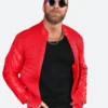 LA Knight WWE Monday Night RAW Leather Jacket Front Image