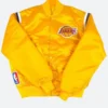 LA Lakers 80s Letterman Varsity Jacket Yellow Front Image