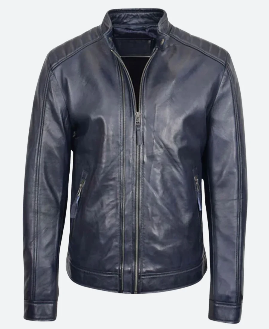 Men’s Biker Leather JacketFront Image