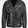 Men’s Motorcycle Biker Brando Leather Jacket Front Image