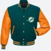 Miami Dolphins Letterman Varsity Jacket Front Image