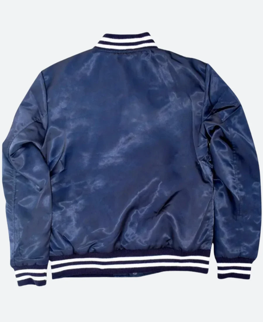 NY Yankees Varsity Jacket Blue Bback Image