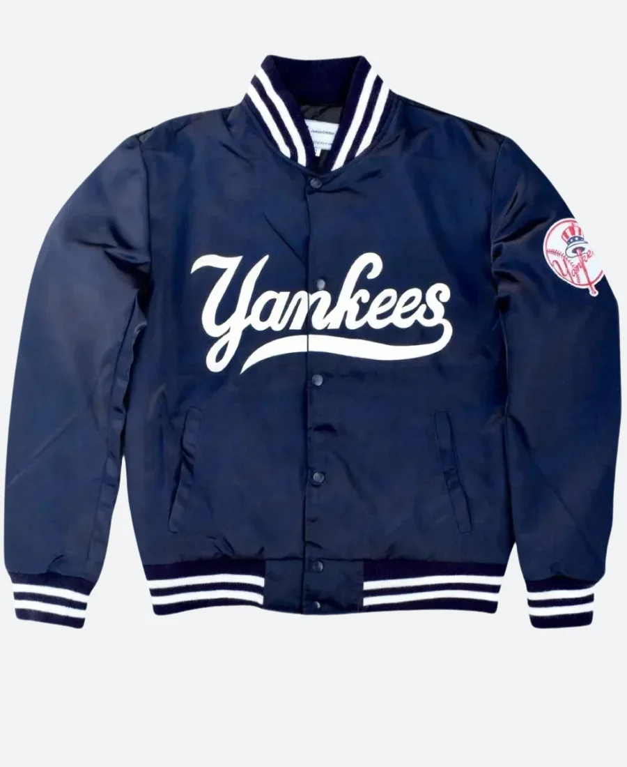 NY Yankees Varsity Jacket Blue Front Image