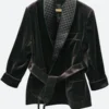 Roselli Smoking Robe Front Black Image