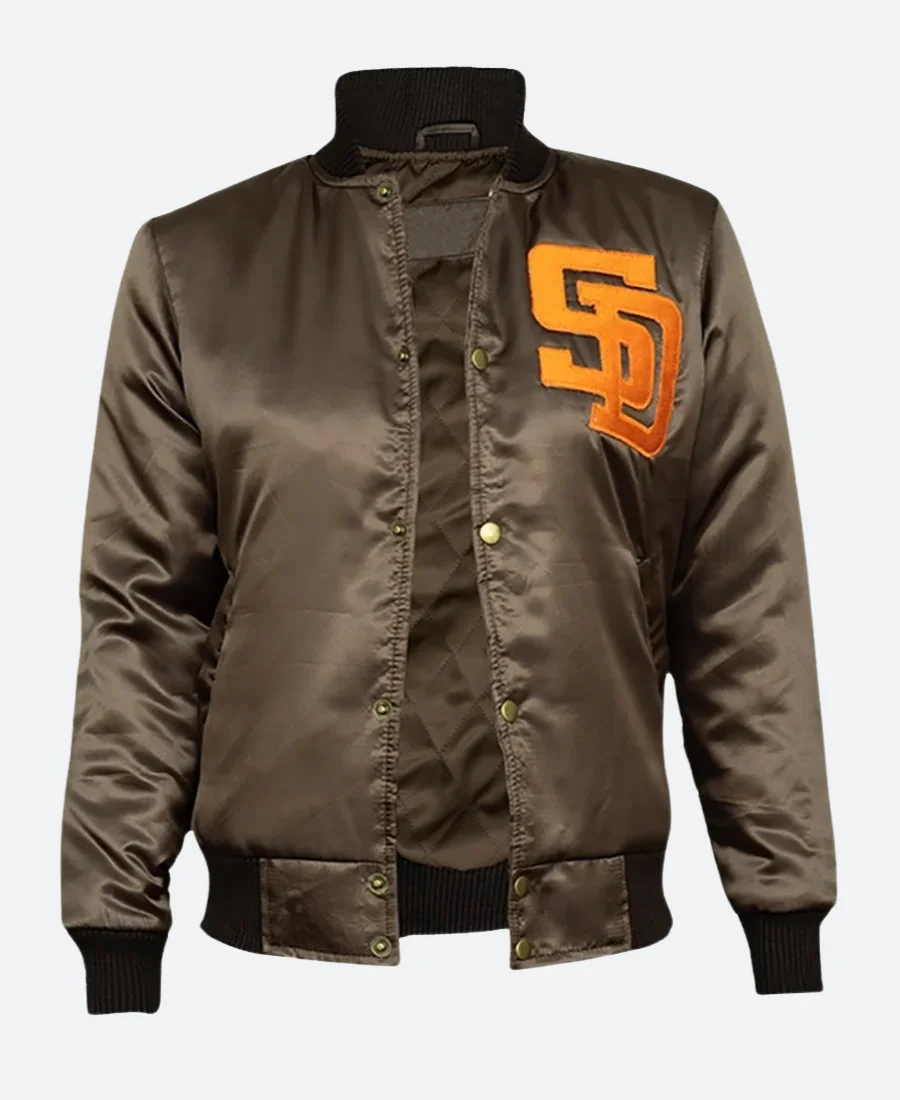 San Diego Padres Emma Stone Varsity Jacket Front Image