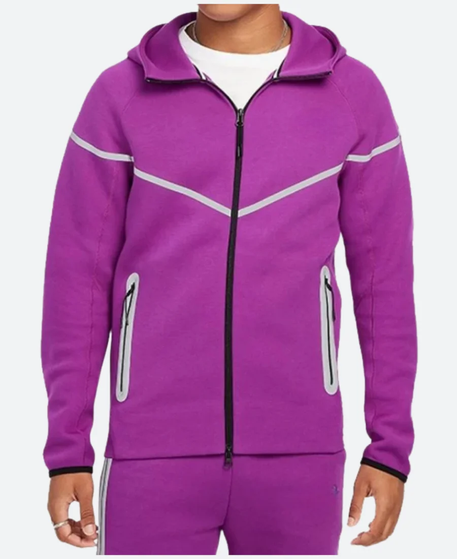 Tech Windrunner Reflective Hooded Jacket Front Image