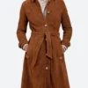 The Kelly Clarkson Show 2025 Kelly Clarkson Suede Leather Coat Front Image