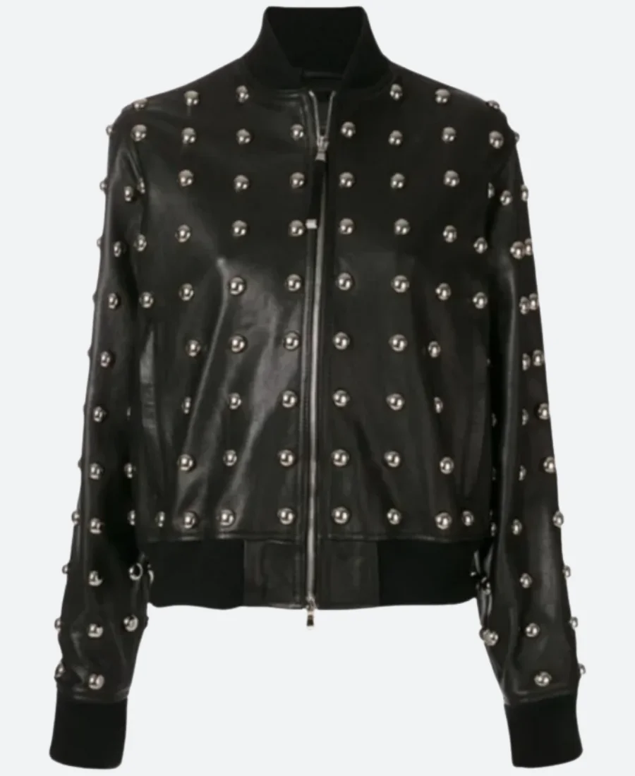 The Traitors US S3 Carolyn Wiger Studded Leather Jacket Front Image