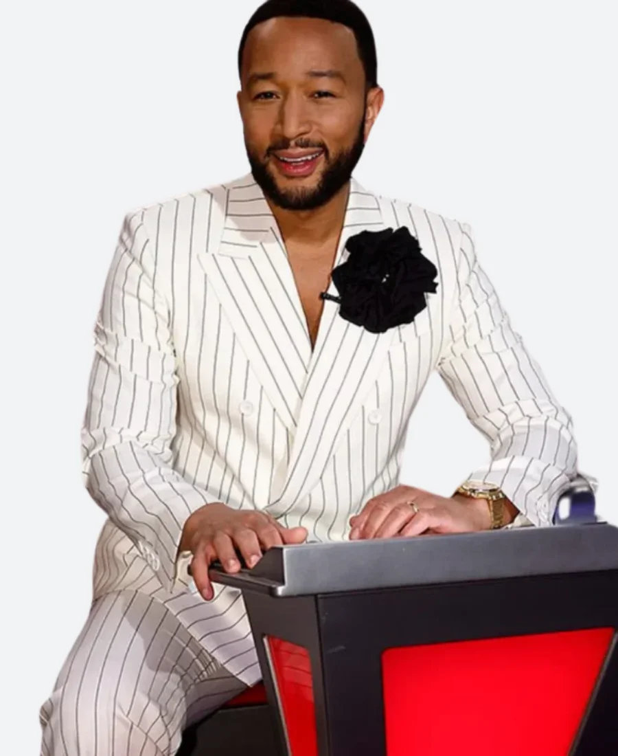 The Voice S25 John Legend Pinstripe Suit