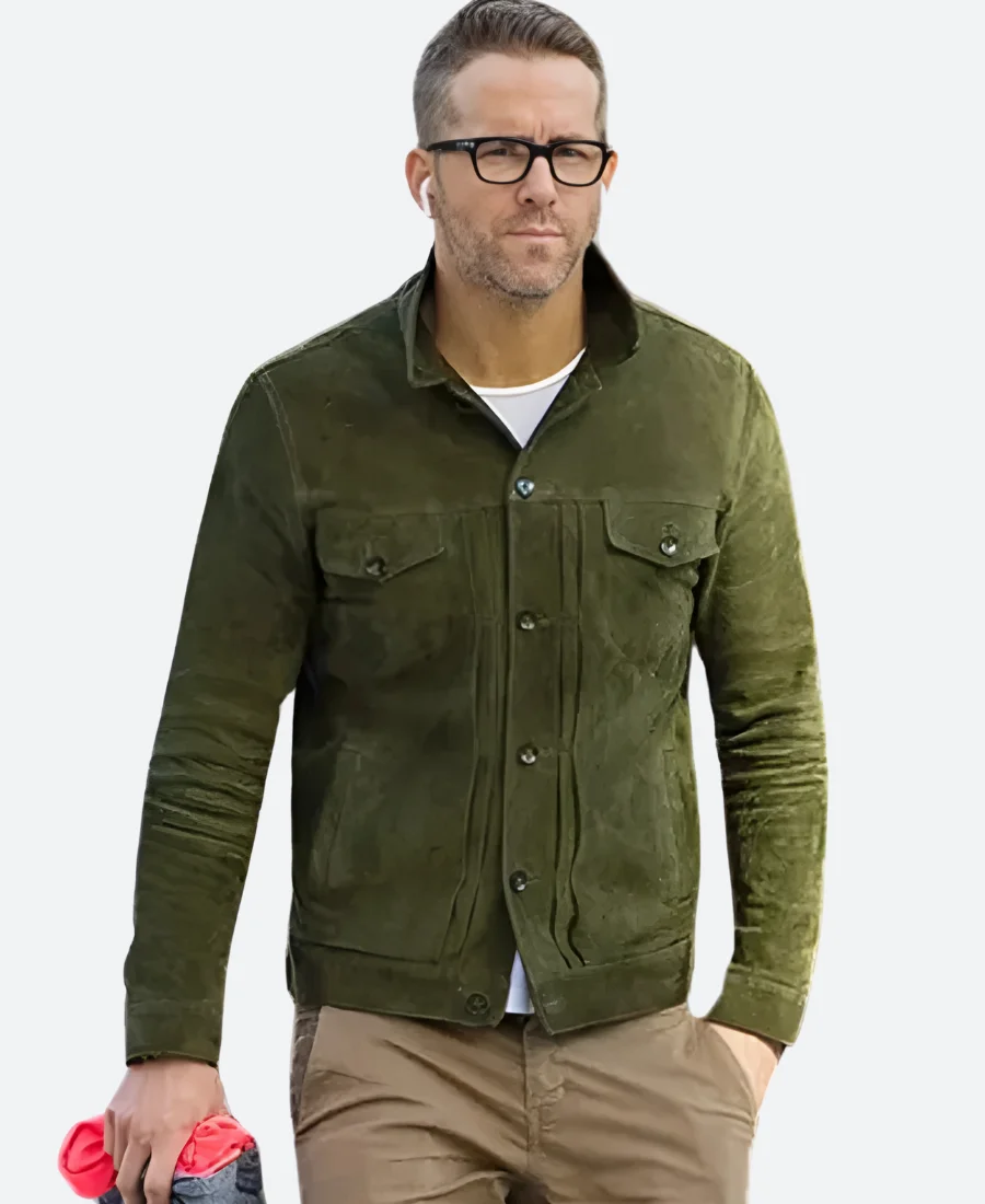 Welcome to Wrexham Suede Leather Jacket Front Image