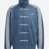 Chinese New Year Blue Suede Leather Jacket Front Image