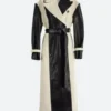 Selena Gomez Leather Trench Coat Front Image